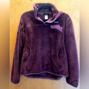 Authentic Patagonia Re-Tool Fleece Pullover 3/4 Button Up Merlot Medium M